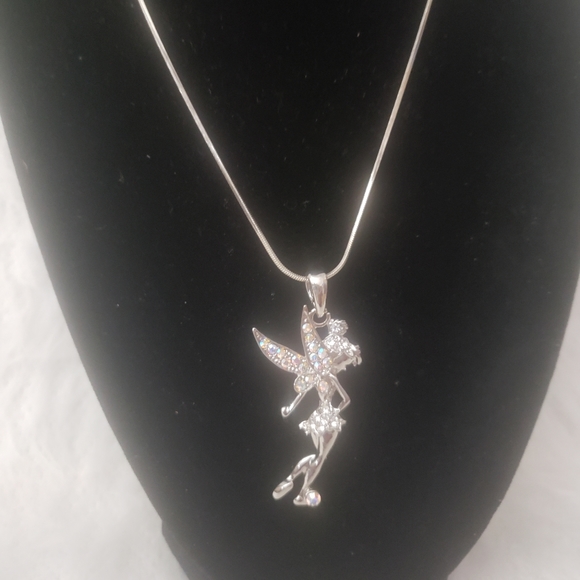 Fairy Tinkerbell Style Crystal Pendant Necklace - Picture 1 of 1